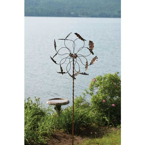 Ancient Graffiti Oak Leaf Kinetic Spinner Staked