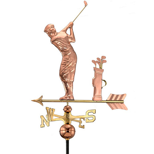 Good Directions Golfer Weathervane - Polished Copper 561P