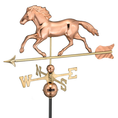 Good Directions Smithsonian Running Horse Weathervane - Polished Copper 952P