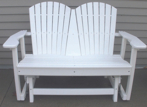 Perfect Choice Outdoor Furniture Recycled Plastic 2 Person Glider Bench White Lead Time to Ship 4 Weeks