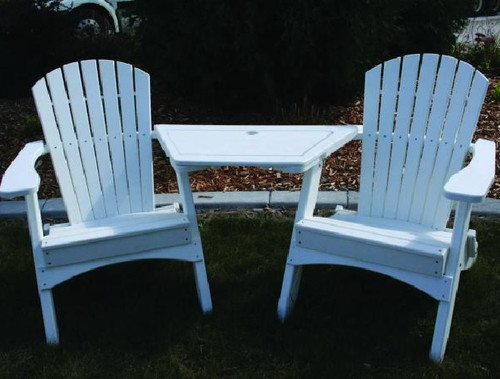 PERFECT CHOICE FURNITURE RECYCLED PLASTIC CLASSIC TETE-A-TETE CONNECTING TABLE FOR CLASSIC AND STANTON LINES - LEAD TIME TO SHIP 4 WEEKS OR LESS