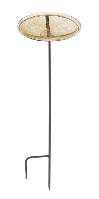 Achla Apricot Ice Crackle Bowl w/ Stand  CGB-S-14AP