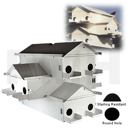 LoneStar Golliad Purple Martin House 12 Room With Crescent Doors and Pole System