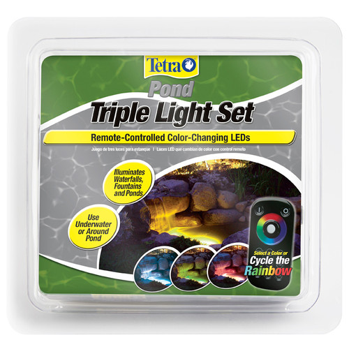 Tetra - Triple Light Set LED with Remote Control for Ponds - 19763
Tetra Triple Light Set Remote Controlled Color Changing LED Pond Lights - 19763 (TET19763)
0-46798-19763-8