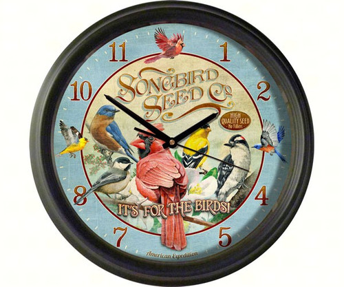 American Expedition Songbird Seed Company Wall Clock AMEWCLK428