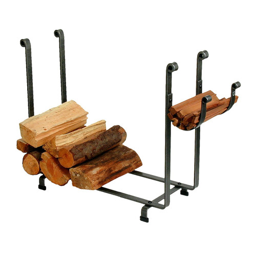 Enclume Indoor/Outdoor Large Rectangle Fireplace Log Rack Hammered Steel lr1a-hs-cl