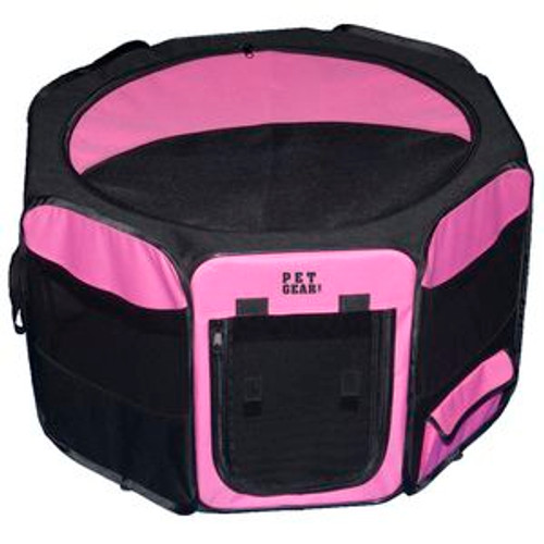 Pet Gear Travel Lite Soft-Sided Pet Pen WITH Removable Top SMALL 29" PINK TL4129PK