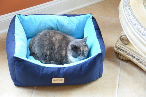 Armarkat Cat or Dog Bed Laurel Navy Blue & Sky Blue C09HSL/TL