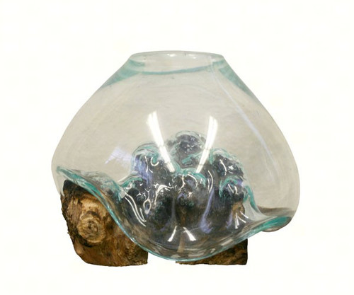Cohasset Gifts Small Glass Bowl & Wood Sculpture CH65020