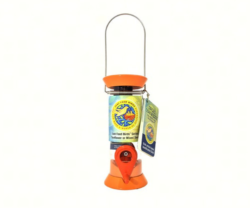 Droll Yankees 8" Just Feed Birds Orange Songbird Feeder DYJFBS8O