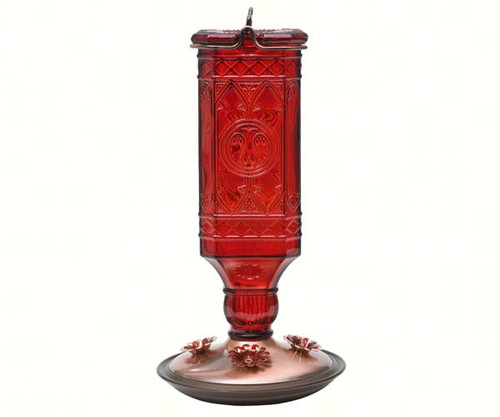 Perky Pet Red Square Antique Bottle Glass Mason Jar Hummingbird Feeder 8116-2 