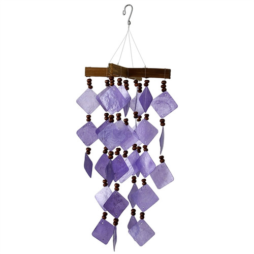 Woodstock Chimes Diamond Capiz Purple Windchime CDCU 