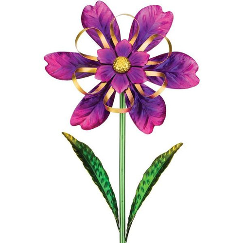 Regal Art and Gift Purple Flower Spinnner Stake 12165
