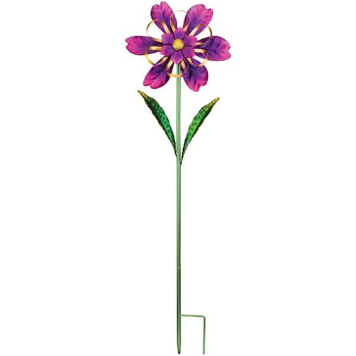 Regal Art and Gift Purple Flower Spinnner Stake 12165