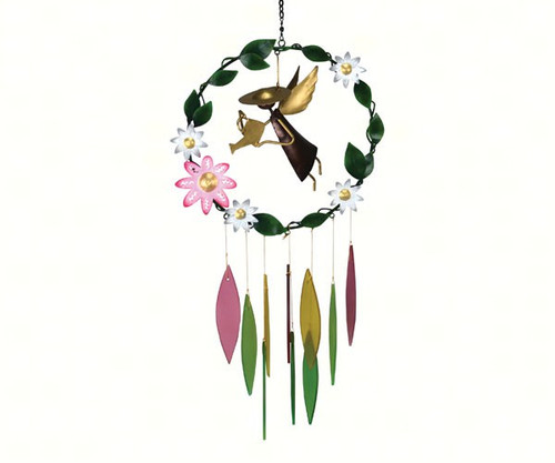 Gift Essentials Garden Angel with Large Flowers Wind Chime GEBLUEG508 