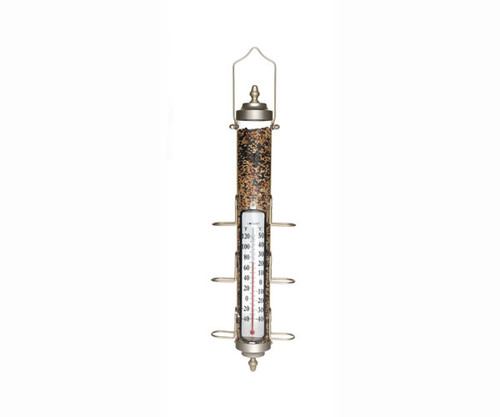 Weems & Plath Conant Grande View Bird Feeder Thermometer Satin Nickel 1.75 lb capacity CCBBFT28SN