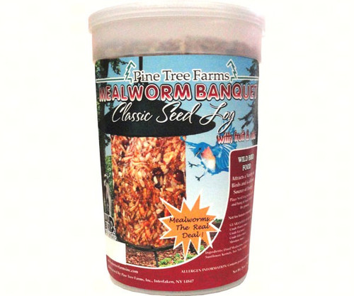 Pine Tree Farms 28 OZ Mealworm Banquet Classic Seed Log Bird Food PTF8011