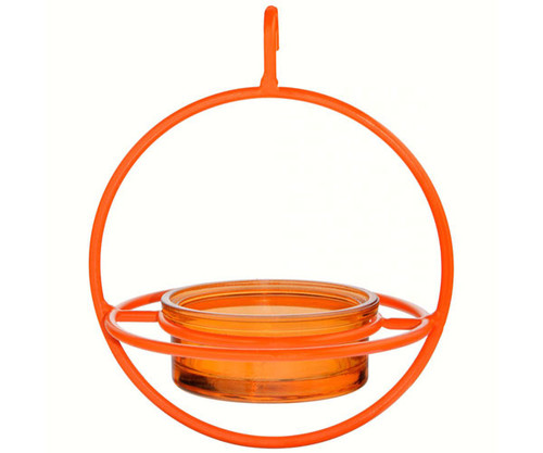 Couronne Co Orange Hanging Sphere Bird Feeder with Perch COURM047200O