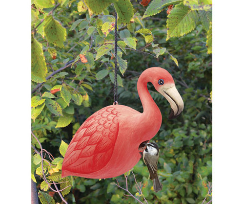 Songbird Essentials Pink Flamingo 12 in x 4.5 in x 5 in Birdhouse SE3880034