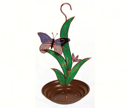 Gift Essentials Purple Butterfly with Leaves Bird Feeder GE203