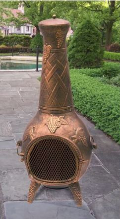 Oakland Living Grape Cast iron Wood Burning Chiminea OAA2833