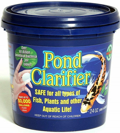 Microbial Science Laboratories Pond Clarifier Tablets 24 oz. Package (MSL83)
•Improves Water Clarity and Water Quality 
•Removes Excess Ammonia, Nitrite, Nitrate and Phosphate 
•Biodegrades Sludge, Waste and Sediment 
•Quickly Seeds the Biological Filter in the Spring 