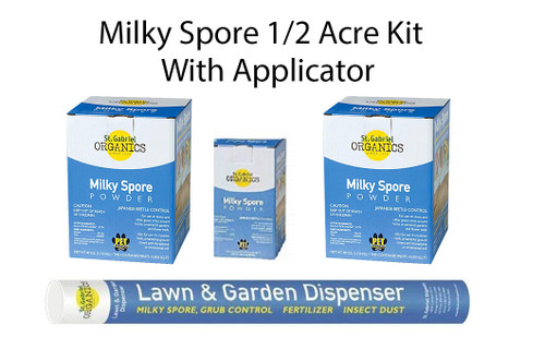  Milky Spore  Japanese Beetle And Grub Control  Powder 1 /2 Acre Kit With Applicator   80040-6