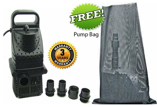  Pondmaster Pro line Hy Drive 2100 gph Waterfall Pond Pump 02665 w/ FREE Pump Bag