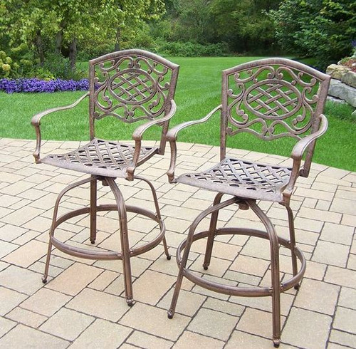Oakland Living Mississippi Swivel Patio Bar Stool (Set of 2) OAA1652 