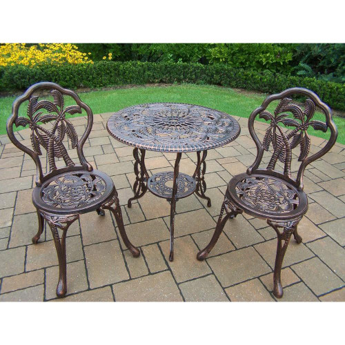 Oakland Living Palm Tree 3 Piece Bistro Set