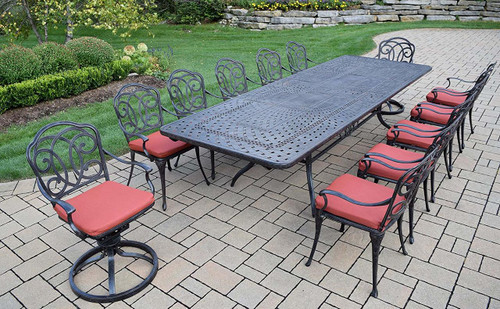 Oakland Living Berkley 13 Piece Outdoor Patio Dining Set with Cushions