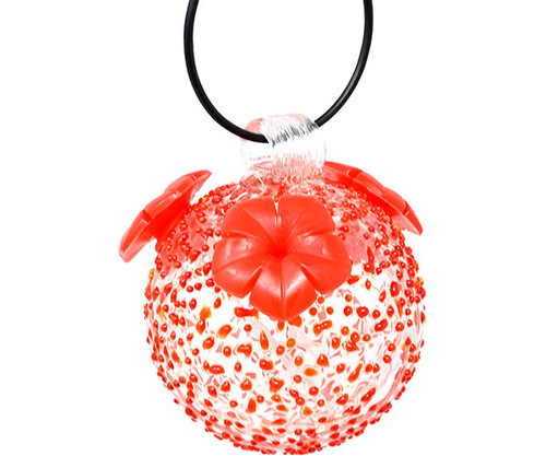 Gift Essentials Red Textured Glass Hummingbird Feeder GEHF002