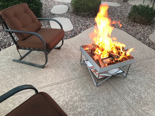  Pop-Up Fire Pit Portable and Lightweight 24 Inch Go Anywhere Fire Bowl  With Heat Sheild