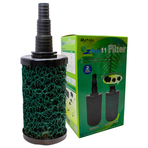 Matala EZ Bio 11 Plus Pre Filter
Upgrade for Pondmaster mag-drive pumps 250-3600 GPH

 

The EZ-Bio11 PLUS Prefilter uses the green medium density Matala media and is a perfect fit for the Pondmaster mag-drive pumps 250-3600 GPH. They easily slip over the intake with a variety of included fittings. The coarse density protects the submersible pump by capturing large particles and allowing only small particle to go through. This extends the cleaning time for the EZ Bio II Plus.

    Improved pump efficiency: prevents premature clogging.
    Highly efficient filtration: large specific area for bio-filtration 
    Minimal maintenance, lasts long before cleaning
    Helps extend pump lifetime


