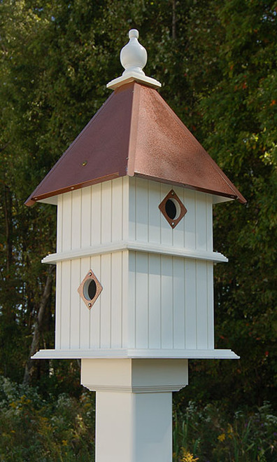 Wing & A Prayer Holly Bird House Hammered Copper Roof