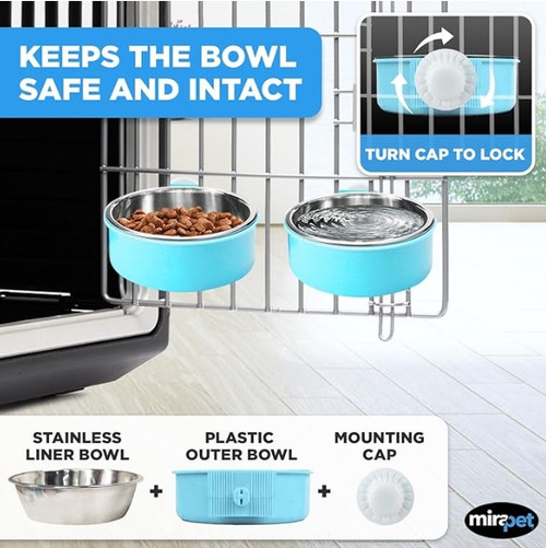 Mirapet Crate Bowl  Large - 2 Pack