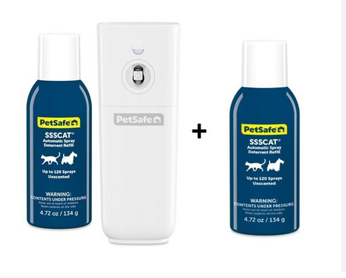 PetSafe PPD00-18209 SSSCat Spray Deterrent Motion Activated Pet Kit + Refill Can