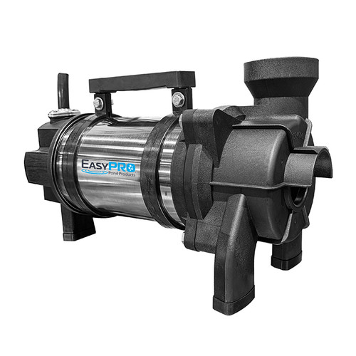 EasyPro 4800 GPH Horizontal TH Pump, 115V
EasyPro's rugged TH series pumps, now in a horizontal model. Reliability, power, and a solids handling design that fits smaller skimmers and pump vaults. A stainless steel motor housing, built-in thermal overload protection and wear/clog resistant vortex impeller makes this pump one of the most popular pumps in the pond and water feature industry.

Rugged motor - designed for long life, continuous duty operation
Wear resistant nylon semi-vortex impeller helps prevents clogging
Built-in overload and overheat motor protection
115V motor
2" female threaded outlet
20' cord length