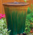 Ceramic V Shaped Urn Tan/Green