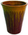 Ceramic V Shaped Urn Tan/Red