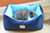 Armarkat Cat or Dog Bed Laurel Navy Blue & Sky Blue C09HSL/TL