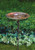 Ancient Graffiti Solid Copper Birdbath with Iron Twig Base 95105