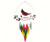 Gift Essentials Cardinal on Branch Wind Chime GEBLUEG434