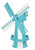 Amish Made 41 inch Poly Wood Windmill In Aruba Blue and White Working Garden Weathervane (POLYWAW41)