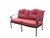 Oakland Living Berkley Deep Seating Outdoor Patio Loveseat with Red Cushions