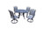 Oakland Living Sunray 5 Piece Outdoor Patio Dining Set