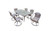 Oakland Living Tuscany 7 Piece Outdoor Dining Set with 6 Swivel Rockers