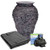 Aquascape Large Stacked Slate Urn Landscape Fountain Kit 
The Aquascape Large Stacked Slate Urn Landscape Fountain Kit is a complete kit that makes it easy to add the relaxing sights and sounds of water to any location. The kit includes everything needed for quick and easy installation. The lightweight, durable fiber-resin composite fountain is built to last and provides the look and beauty of real rock. Water is pumped up through the center of the fountain and gracefully cascades over the stacked slate texture, creating an impressive effect. Center the liner ‘skirt’ over the Basin and cut out center hole. Grade liner to catch splashing – redirecting water back into basin.

Includes
Large Stacked Slate Urn
Aquascape AquaBasin 45
Ultra 2000 Pump
Clear Vinyl Tubing
10’ x 10’ liner
