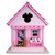 Home Bazaar Minnie Cottage Bird House, Pink Dreams
Enjoy the company of your favorite cartoon character along with feathered friends when you add this Home Bazaar Pink Dreams Minnie Cottage Bird House to your outdoor sanctuary.
Deeply themed, all pink shelter brings bright color and specific style to your yard.
Figure of Minnie Mouse stands in the doorway, and her face is on the doormat.
Entry hole is shaped like her head, complete with bow.
Heart cut outs on the trim and faux shutters capture attention.
Pitched, lapped roof completes the realistic look.
Wooden nest box has ventilation gaps and drainage.
Back panel removes for cleaning.
Hanging tab with predrilled hole swings upward for easy mounting.
Flat base sits on a level surface.