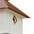 Wing & A Prayer Carriage Bird House, Hammered Copper Roof
Establish a bird haven in your garden with this Wing and A Prayer Carriage Bird House with Hammered Copper Colored Roof. This classic home blends traditional styling with modern elements for a lasting abode. The home has four separate apartments, offering housing for several birds at once. Vertical lines on the exterior create the appearance of paneling on the sides for a realistic feel. A ledge around the base of the item lends fledglings takeoff or perching room, and the hammered copper colored, PVC roof protects the abode from the elements. A large white finial tops the piece to complete the look. A copper colored metal predator guard surrounds each 1.5" diameter entrance hole, preventing other birds from enlarging the entry and overtaking the house. Constructed of solid PVC trimboard, this house is designed not to mildew, mold, or delaminate with exposure to the elements, and will remain stable for up to 25 years. Use the preinstalled mounting collar to connect this home to a 4" x 4" post (not included), bringing height to the abode. The white color of the PVC contrasts the copper tone on the PVC roof, for a stylish roost. Invite several birds to live in your yard with this Carriage Bird House with Hammered Copper Colored Roof. Made in the USA.
